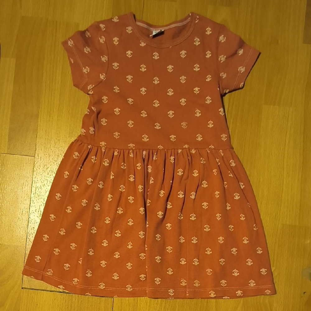 Petit Bateau | Terracotta Dress with Floral Pattern